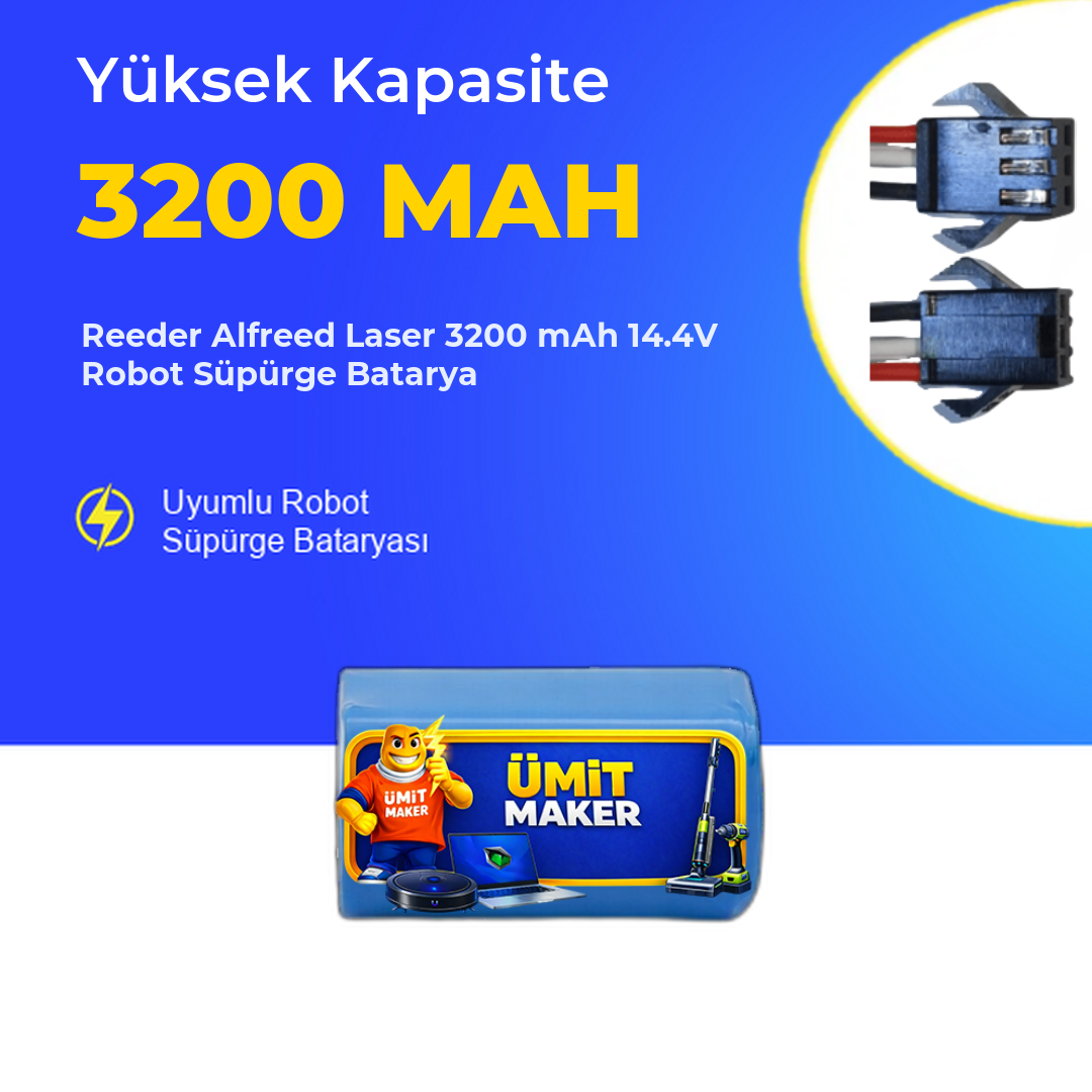Reeder Alfreed Laser 3200 mAh 14.4V Robot Süpürge Batarya
