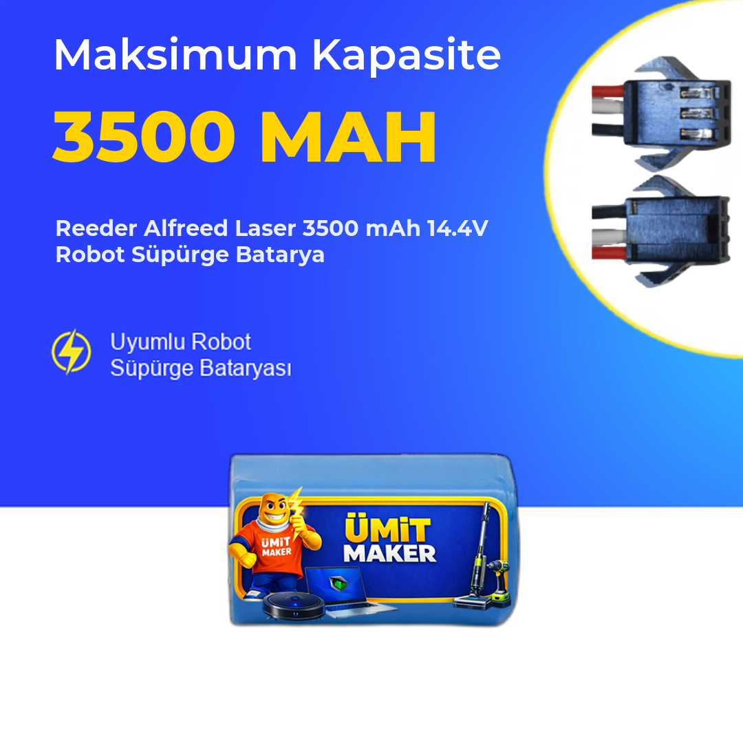 Reeder Alfreed Laser 3500 mAh 14.4V Robot Süpürge Batarya
