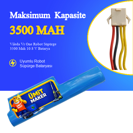 Vileda Vr One Robot Süpürge 3500 Mah 10.8 V Batarya – Orjinal Uyumlu Uzun Ömürlü, Yüksek Performans Pil