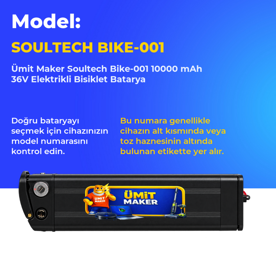 Soultech Bike-001 10000 mAh 36V Elektrikli Bisiklet Batarya