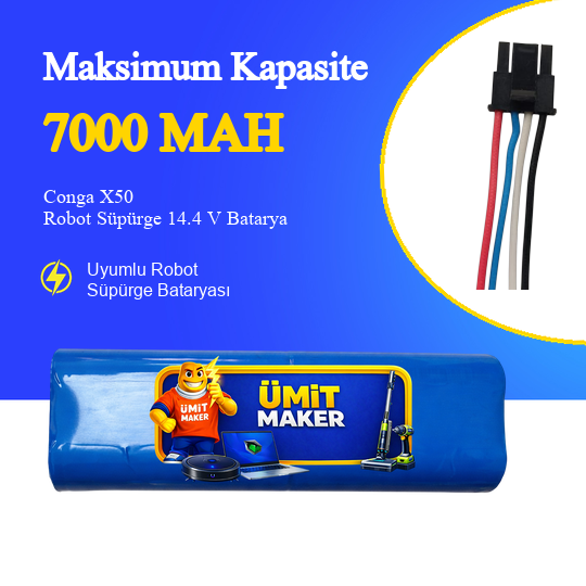 Conga X50 Robot Süpürge 7000 mAh Batarya