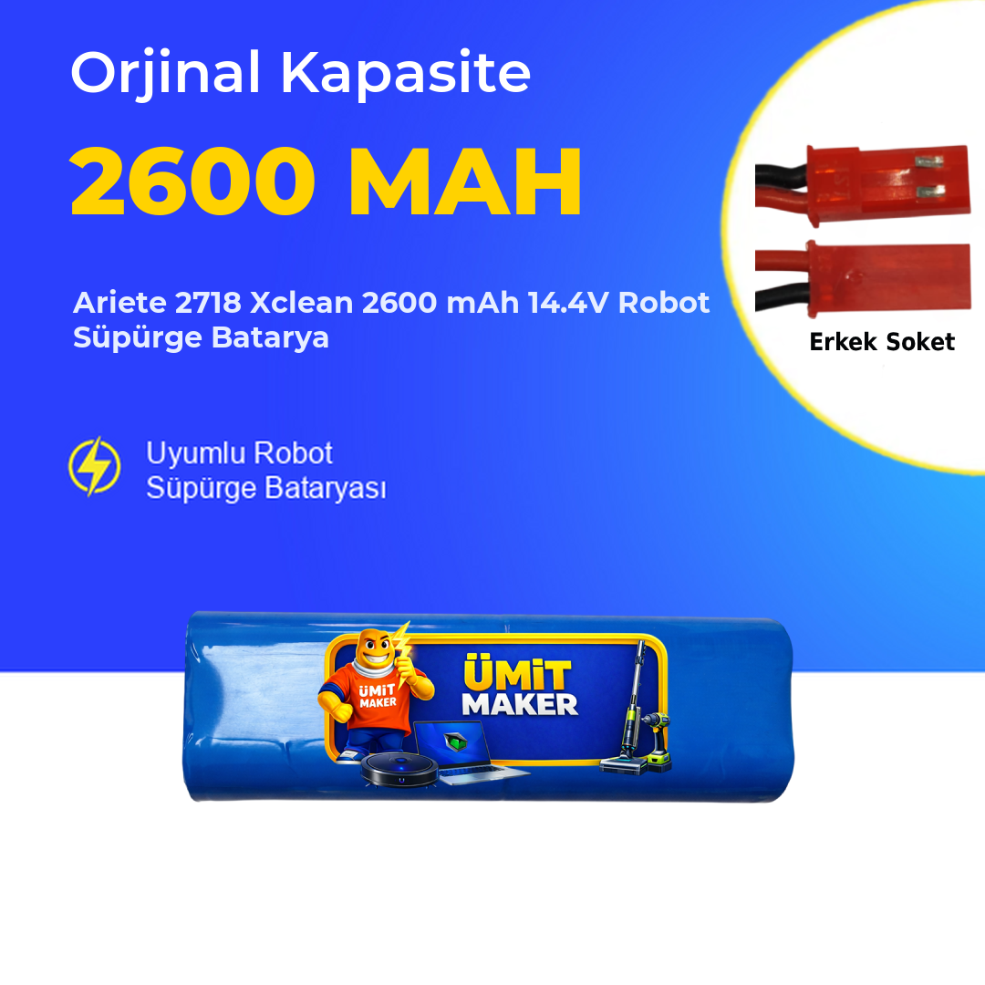 Ariete 2718 Xclean 2600 mAh 14.4V Robot Süpürge Batarya