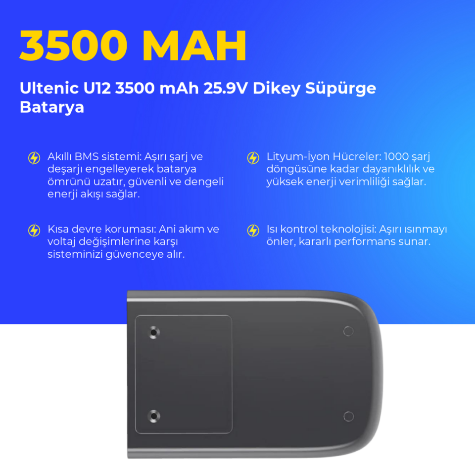 Ultenic U12 3500 mAh 25.9V Dikey Süpürge Batarya