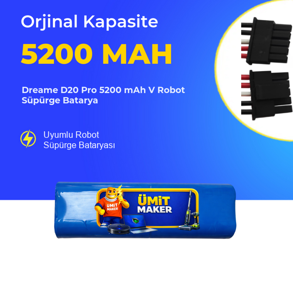Dreame D20 Pro 5200 mAh V Robot Süpürge Batarya