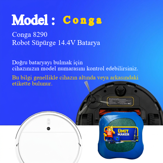 Conga 8290 Robot Süpürge 5200 mAh Batarya