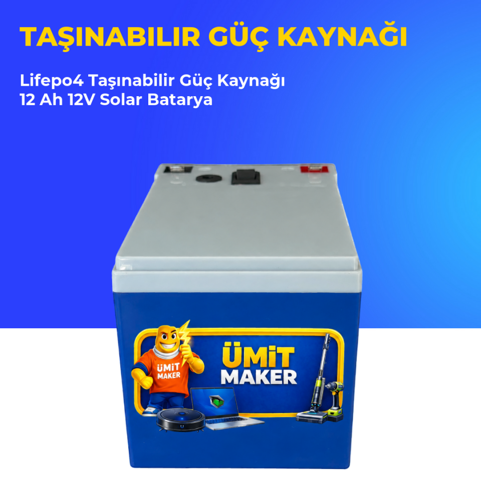 Lifepo4 Taşınabilir Güç Kaynağı 12 Ah 12V Solar Batarya