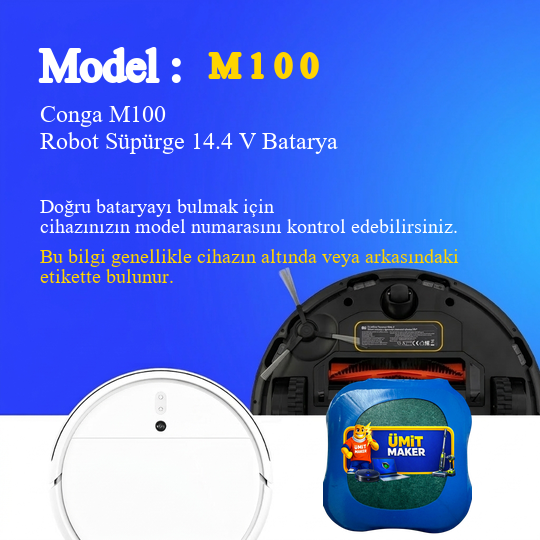 Conga M100 Robot Süpürge 5000 mAh Batarya