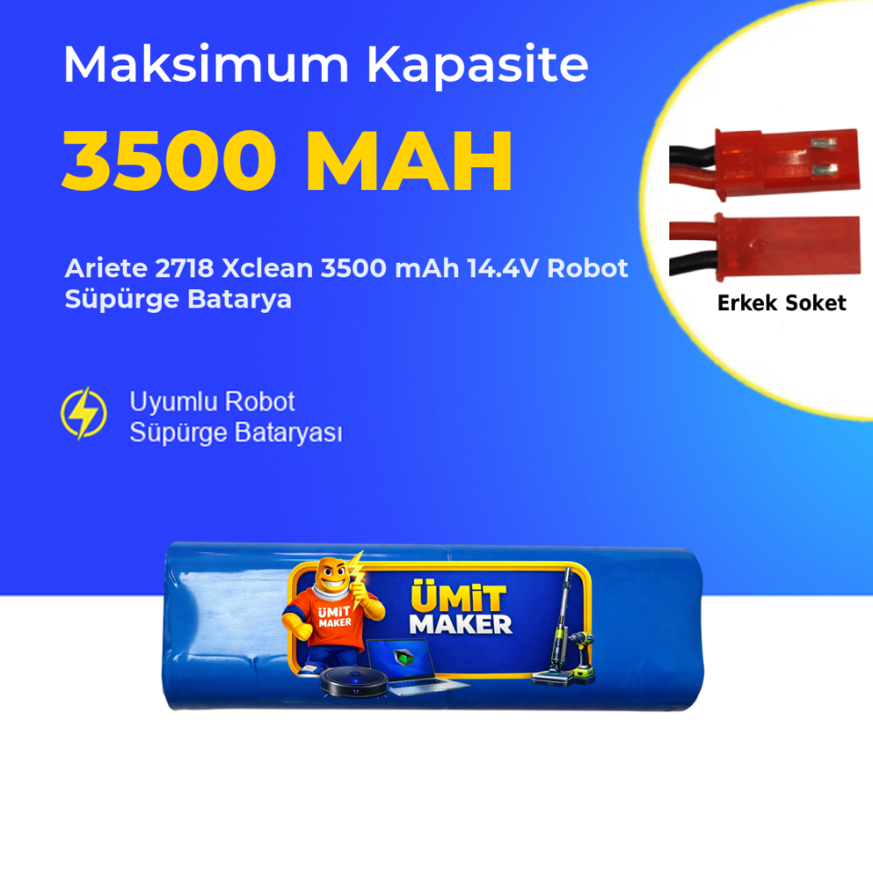 Ariete 2718 Xclean 3500 mAh 14.4V Robot Süpürge Batarya