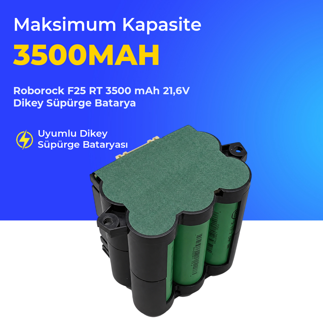 Roborock F25 RT 3500 mAh 21,6V Dikey Süpürge Batarya