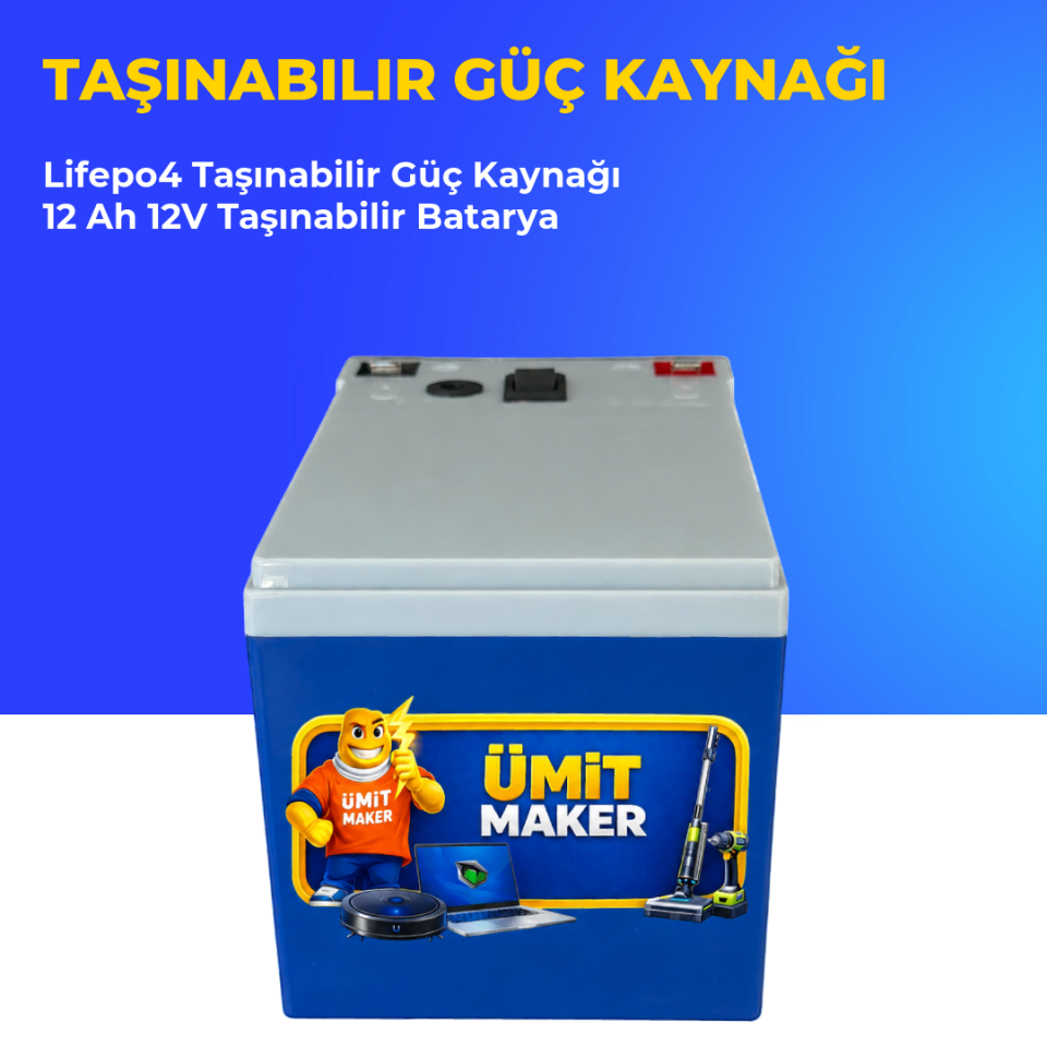 Lifepo4 Taşınabilir Güç Kaynağı 12 Ah 12V Taşınabilir Batarya