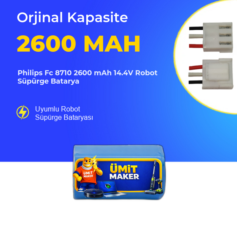 Philips Fc 8710 2600 mAh 14.4V Robot Süpürge Batarya