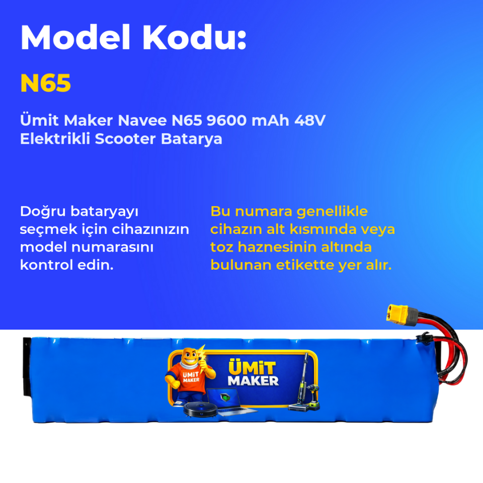 Navee N65 9600 mAh 48V Elektrikli Scooter Batarya