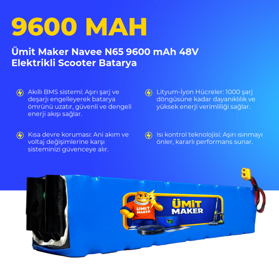 Navee N65 9600 mAh 48V Elektrikli Scooter Batarya