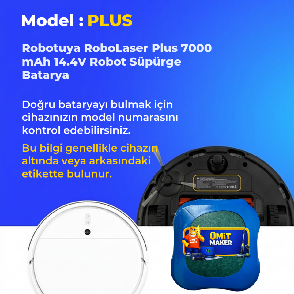 Robotuya RoboLaser Plus 7000 mAh 14.4V Robot Süpürge Batarya