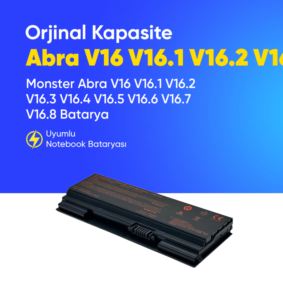 Monster Abra V16 V16.1 V16.2 V16.3 V16.4 V16.5 V16.6 V16.7 V16.8 Batarya
