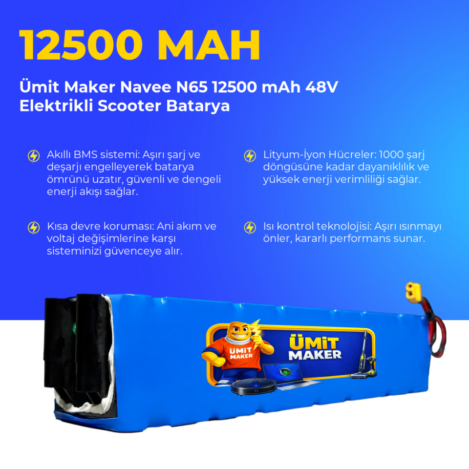 Navee N65 12500 mAh 48V Elektrikli Scooter Batarya