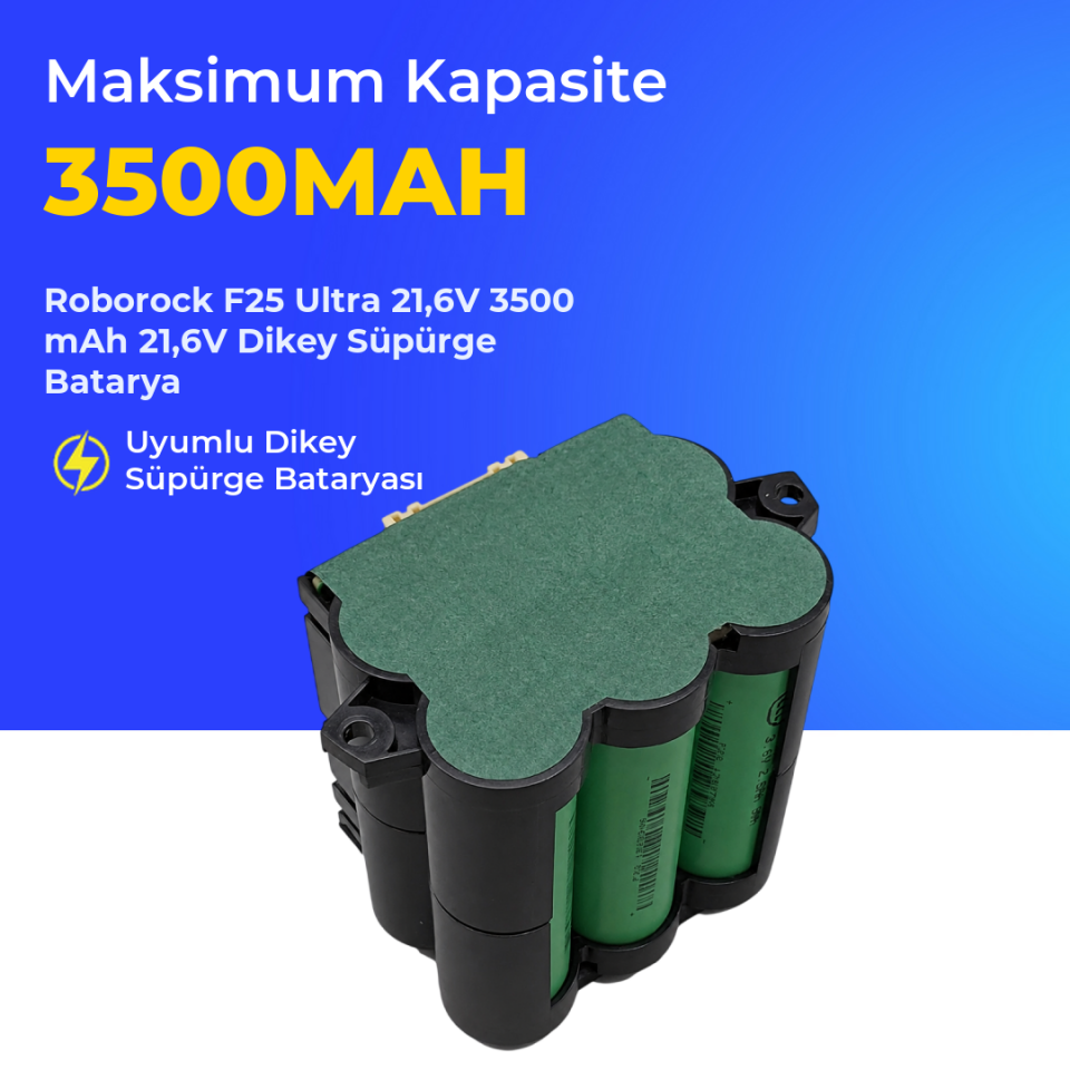 Roborock F25 Ultra 21,6V 3500 mAh 21,6V Dikey Süpürge Batarya