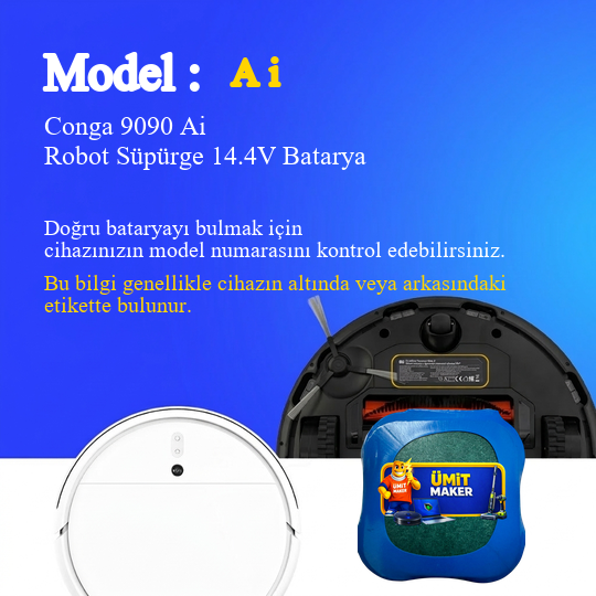 Conga 9090 Ai Robot Süpürge 7000 mAh Batarya