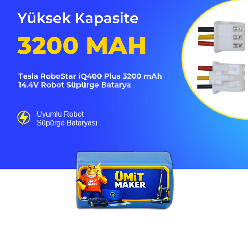 Tesla RoboStar iQ400 Plus 3200 mAh 14.4V Robot Süpürge Batarya