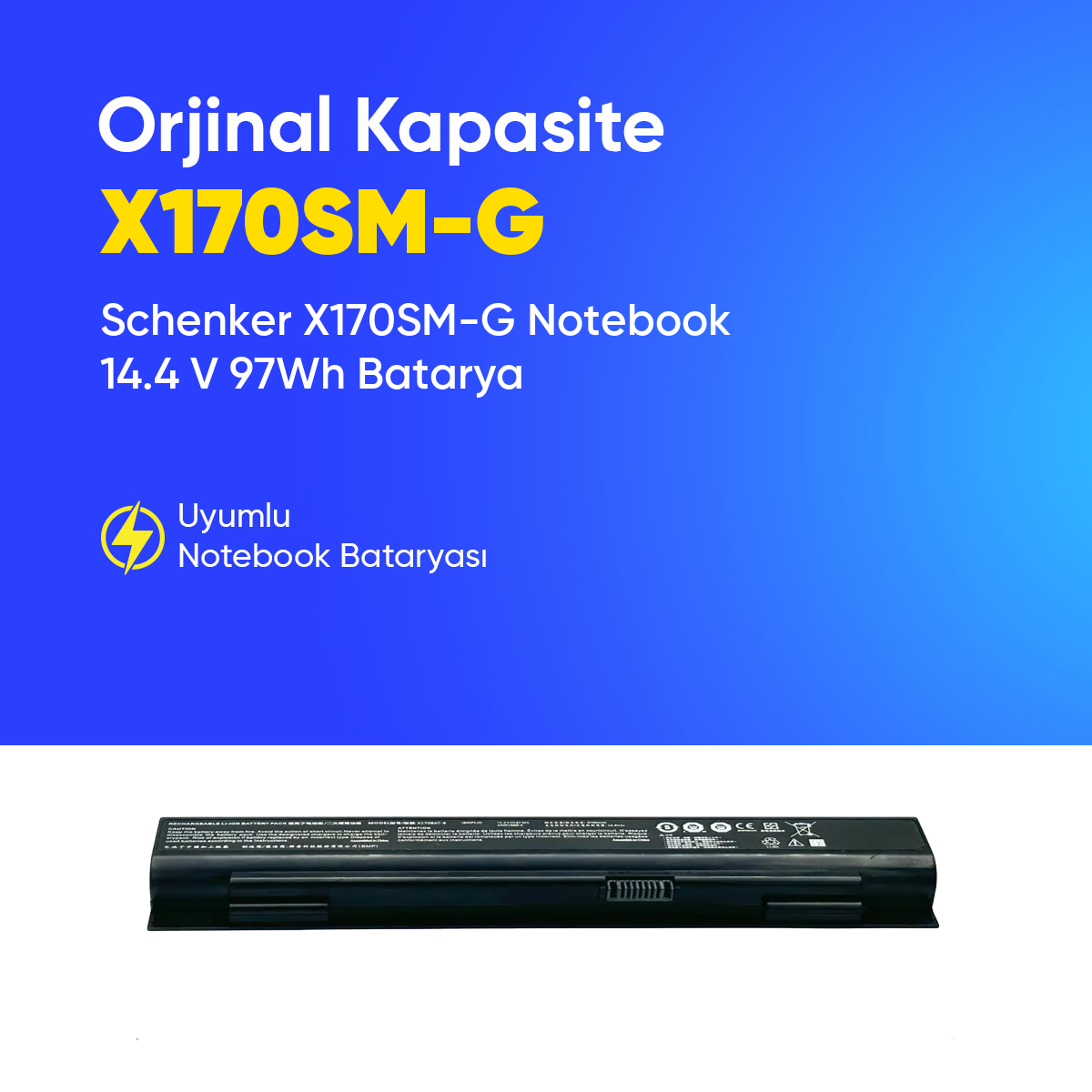 Schenker X170SM-G Notebook 14.4 V 97Wh Batarya – Orjinal Uyumlu, Yüksek Performanslı