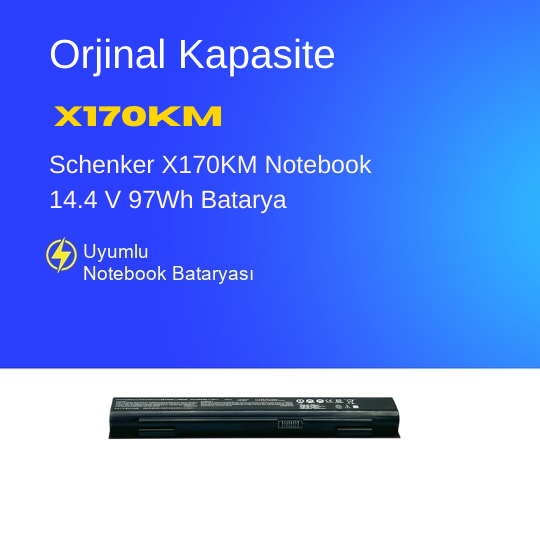 Schenker X170KM Notebook 14.4 V 97Wh Batarya – Orjinal Uyumlu, Yüksek Performanslı