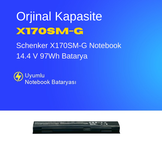 Schenker X170SM Notebook 14.4 V 97Wh Batarya – Orjinal Uyumlu, Yüksek Performanslı