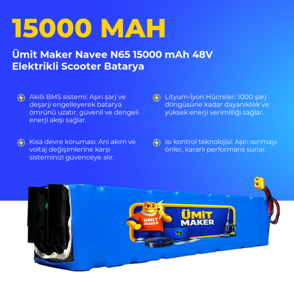 Navee N65 15000 mAh 48V Elektrikli Scooter Batarya