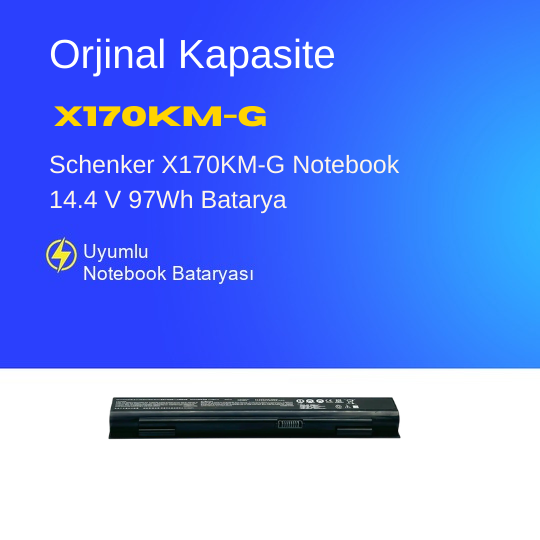 Schenker X170KM-G Notebook 14.4 V 97Wh Batarya – Orjinal Uyumlu, Yüksek Performanslı