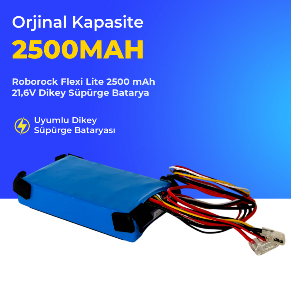 Roborock Flexi Lite 2500 mAh 21,6V Dikey Süpürge Batarya
