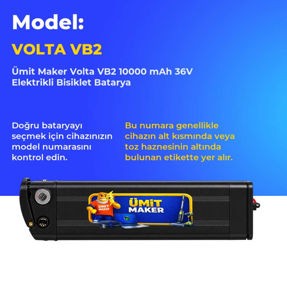 Volta VB2 10000 mAh 36V Elektrikli Bisiklet Batarya