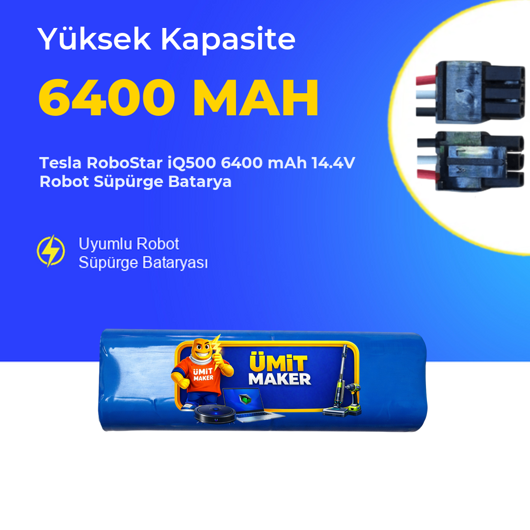 Tesla RoboStar iQ500 6400 mAh 14.4V Robot Süpürge Batarya