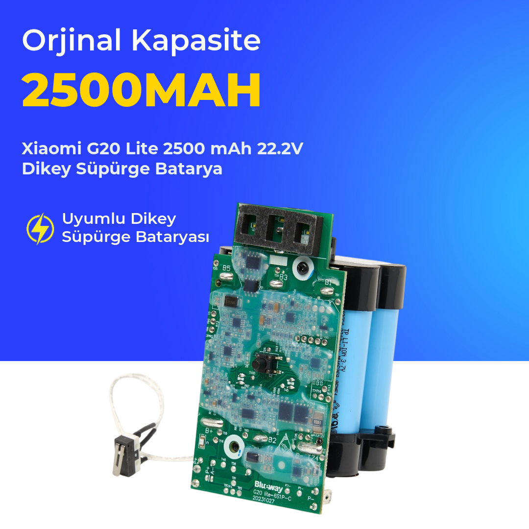 Xiaomi G20 Lite 2500 mAh 22.2V Dikey Süpürge Batarya