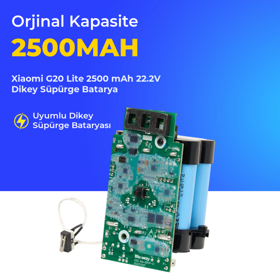 Xiaomi G20 Lite 2500 mAh 22.2V Dikey Süpürge Batarya