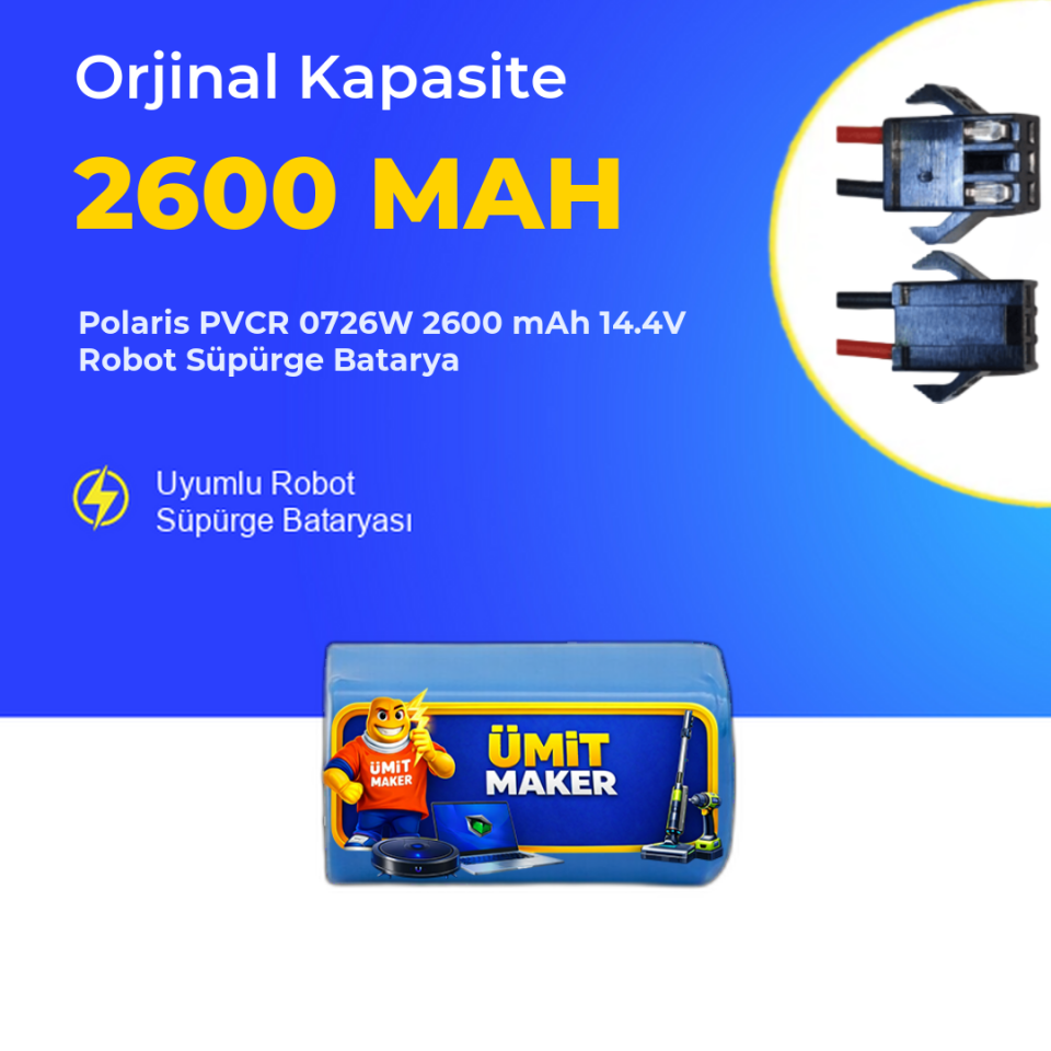 Polaris PVCR 0726W 2600 mAh 14.4V Robot Süpürge Batarya