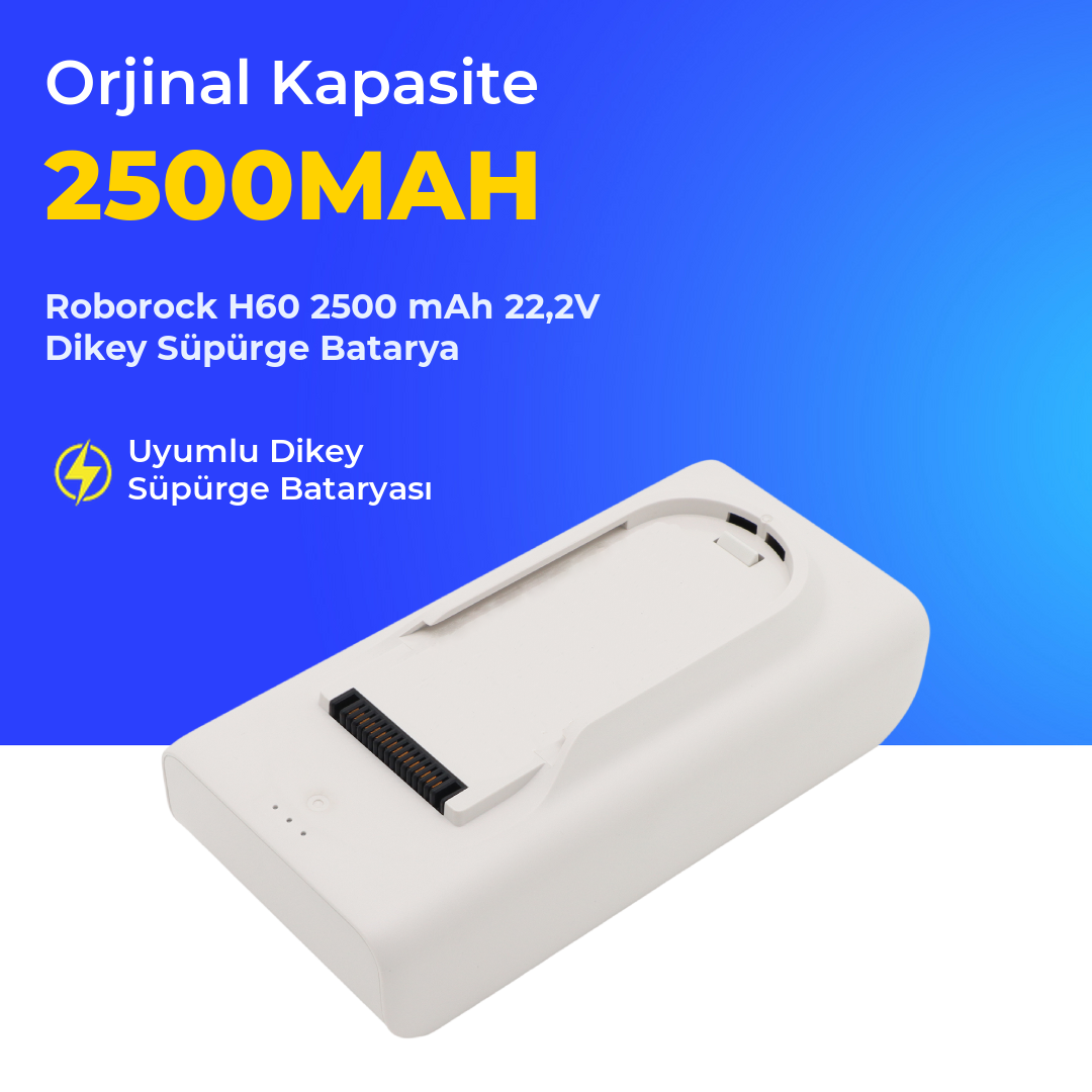 Roborock H60 2500 mAh 22,2V Dikey Süpürge Batarya