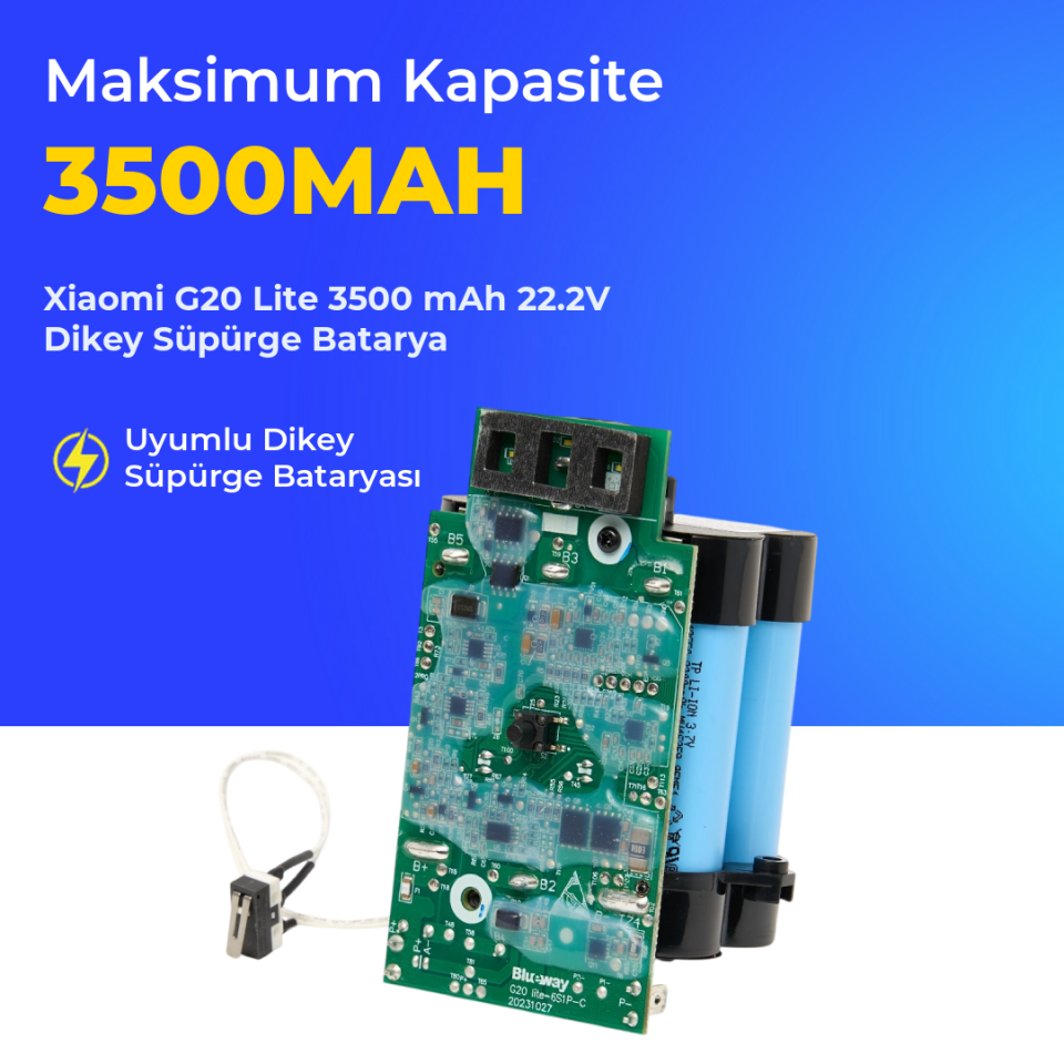 Xiaomi G20 Lite 3500 mAh 22.2V Dikey Süpürge Batarya