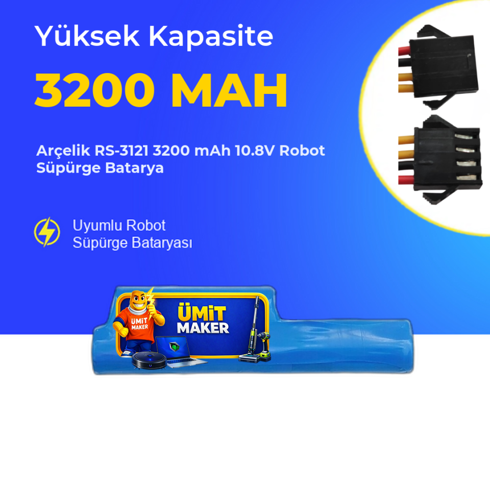Arçelik RS-3121 3200 mAh 10.8V Robot Süpürge Batarya