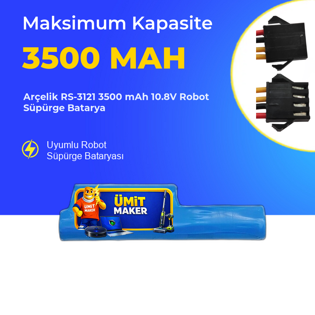 Arçelik RS-3121 3500 mAh 10.8V Robot Süpürge Batarya