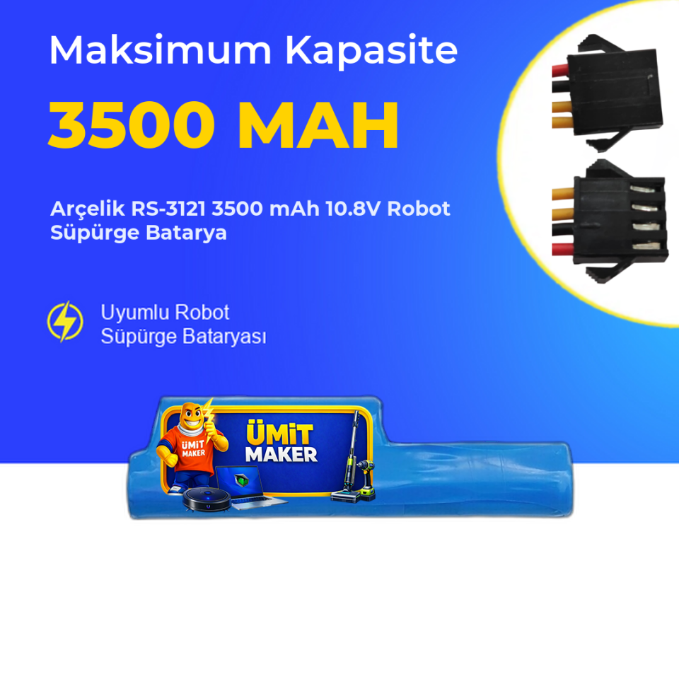 Arçelik RS-3121 3500 mAh 10.8V Robot Süpürge Batarya