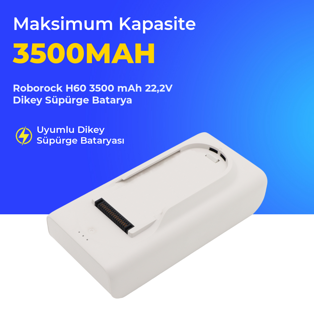 Roborock H60 3500 mAh 22,2V Dikey Süpürge Batarya