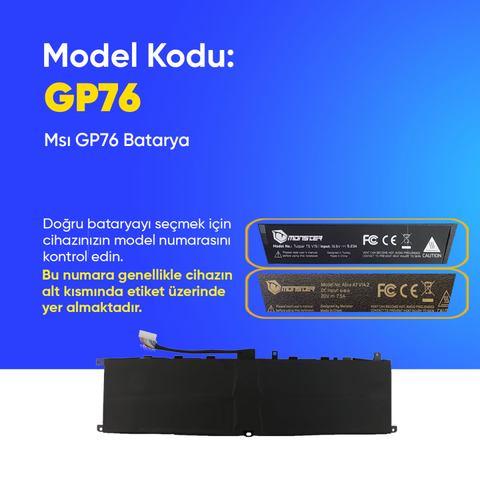 Msı GP76 Batarya Pil – Yüksek Performanslı, Uzun Ömürlü, Orijinal Uyumlu Güç Kaynağı