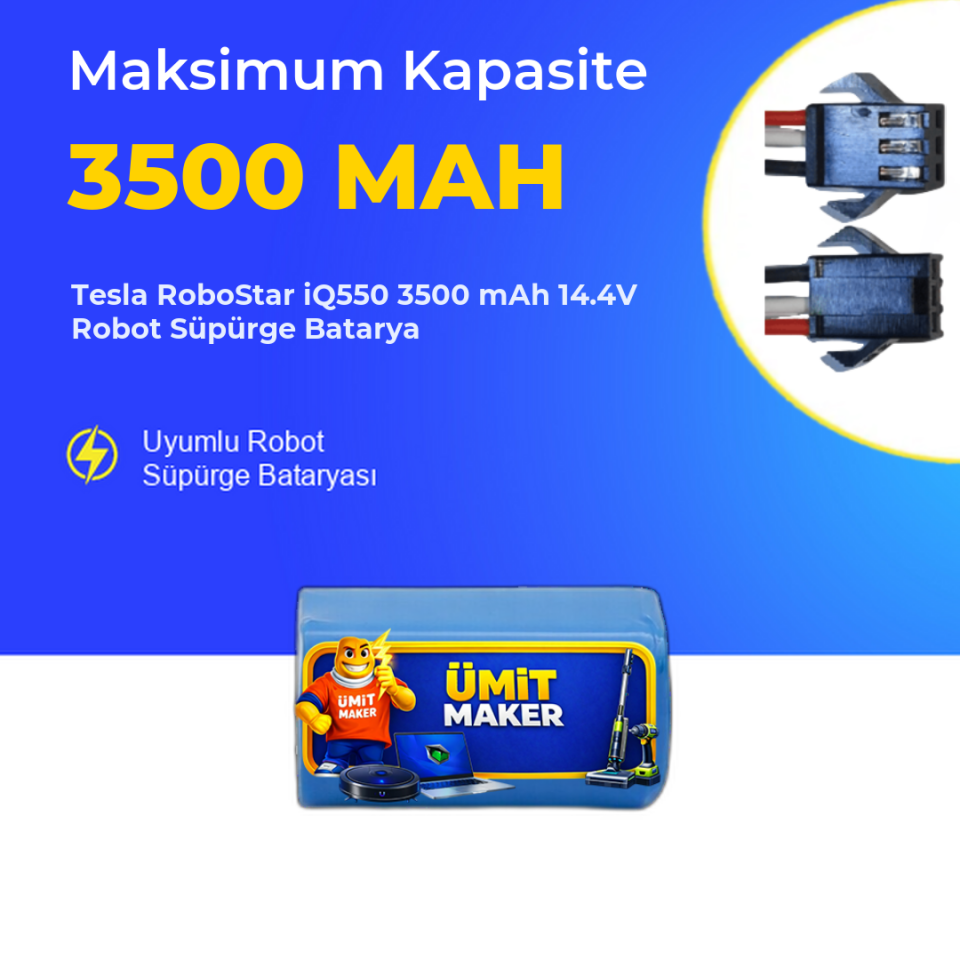 Tesla RoboStar iQ550 3500 mAh 14.4V Robot Süpürge Batarya