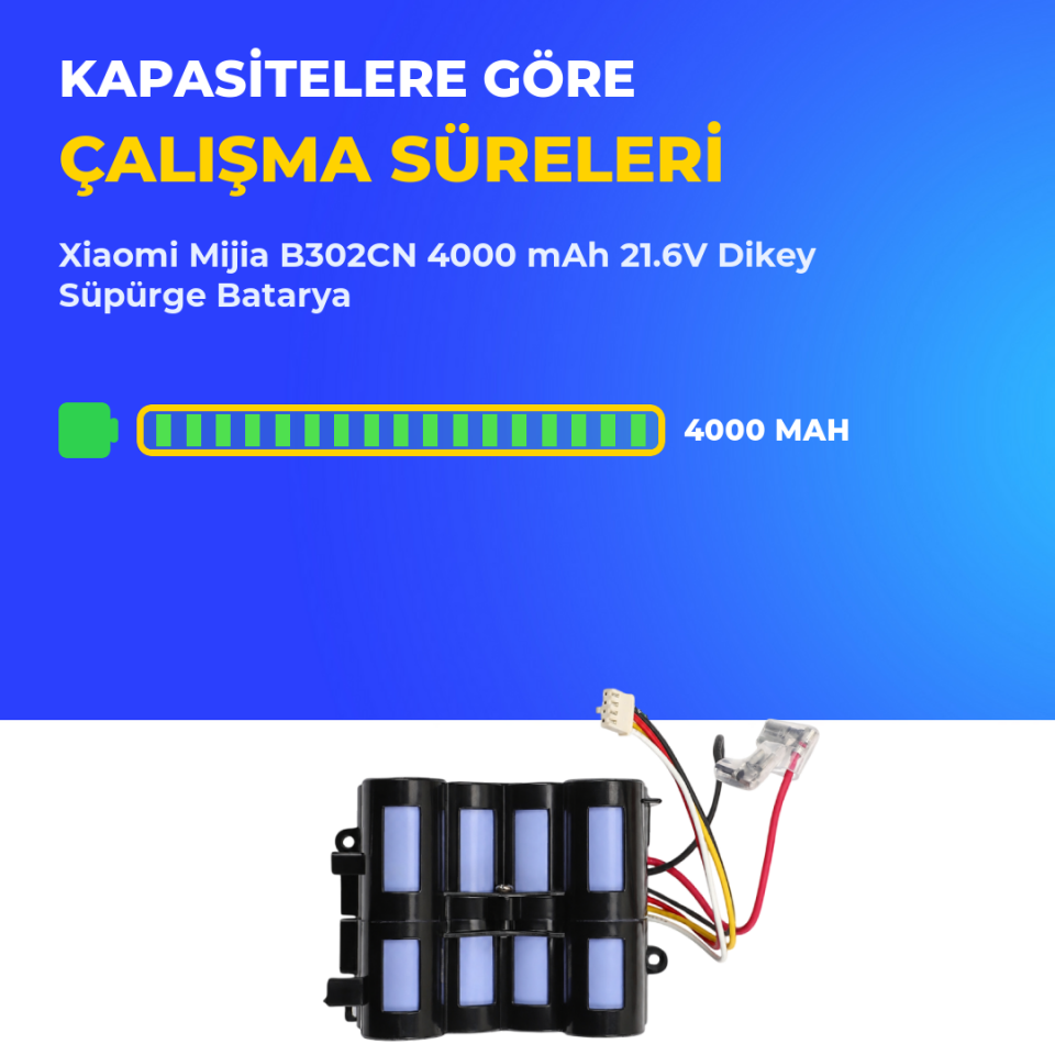 Xiaomi Mijia B302CN 4000 mAh 21.6V Dikey Süpürge Batarya