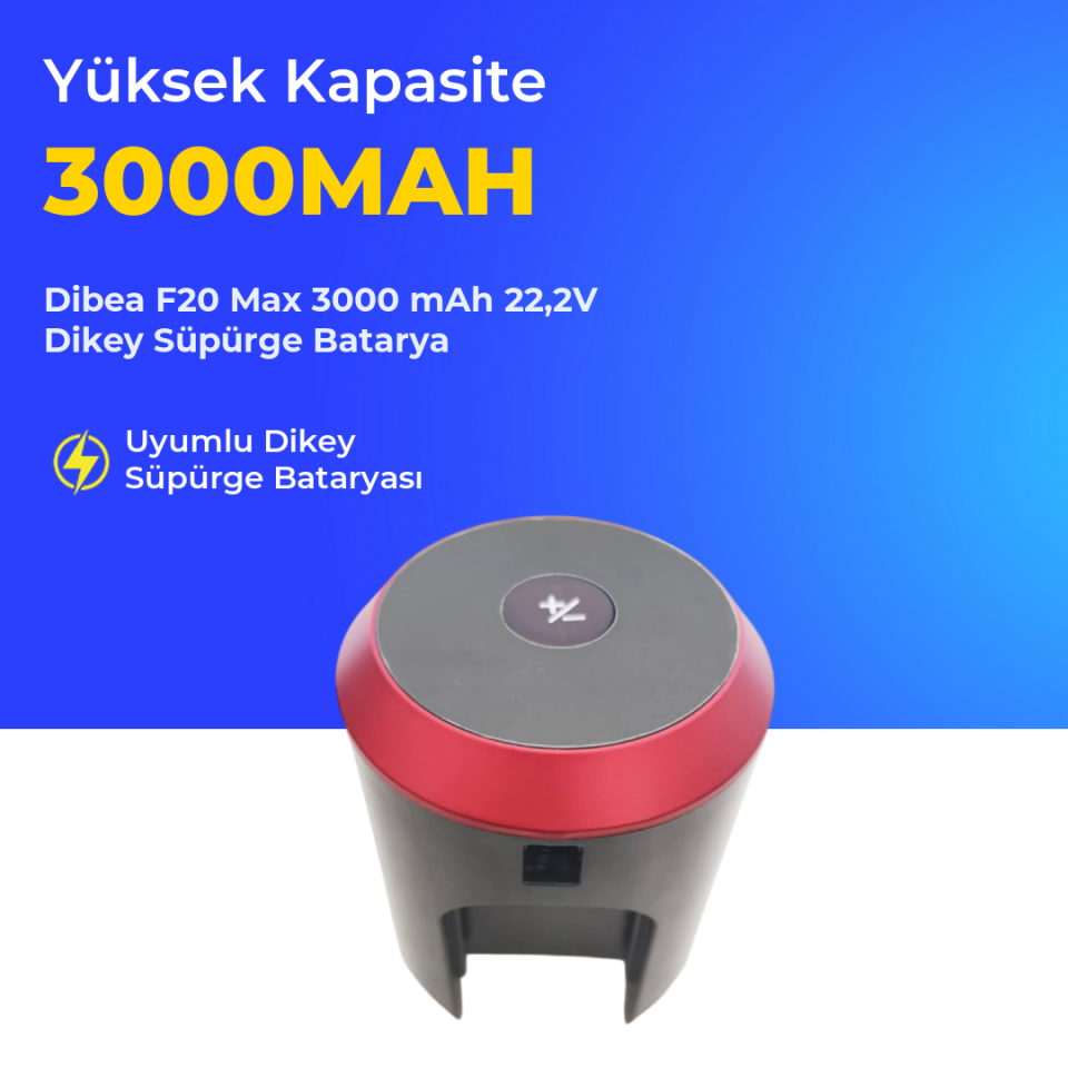 Dibea F20 Max 3000 mAh 22,2V Dikey Süpürge Batarya