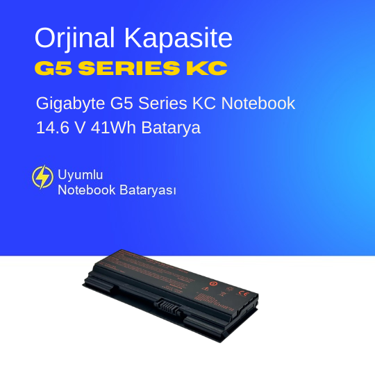 Gigabyte G5 Series KC Notebook 14.6 V 41Wh Batarya – Orjinal Uyumlu, Yüksek Performanslı