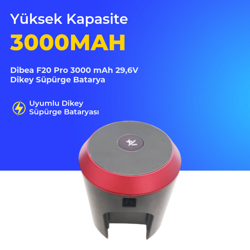 Dibea F20 Pro 3000 mAh 29,6V Dikey Süpürge Batarya