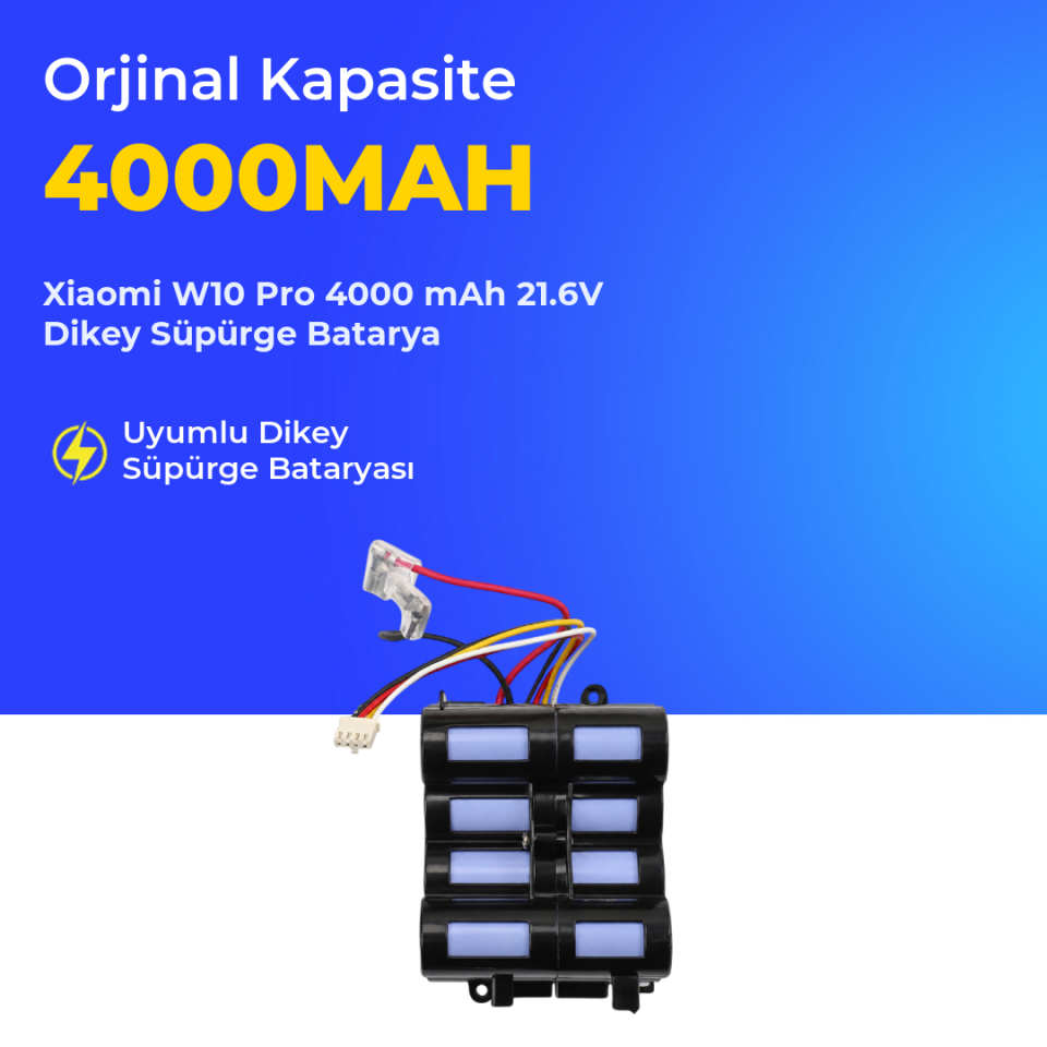 Xiaomi W10 Pro 4000 mAh 21.6V Dikey Süpürge Batarya