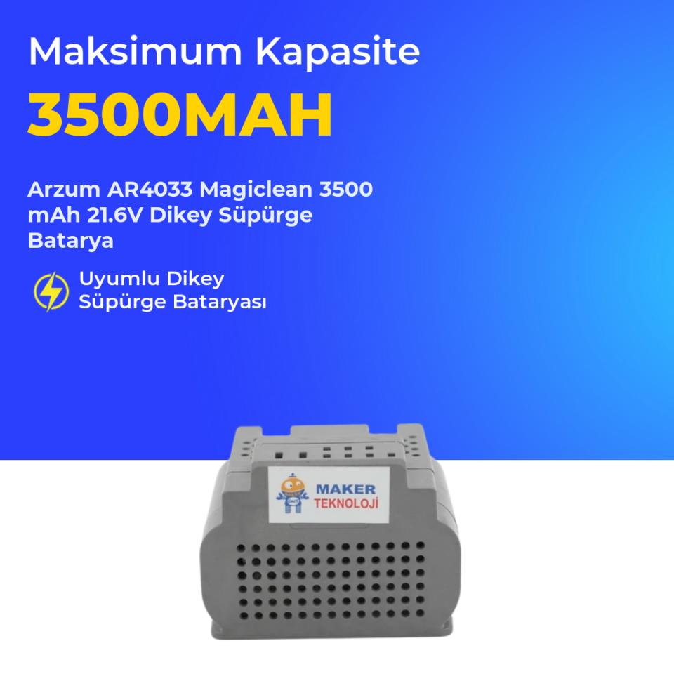 Arzum AR4033 Magiclean 3500 mAh 21.6V Dikey Süpürge Batarya