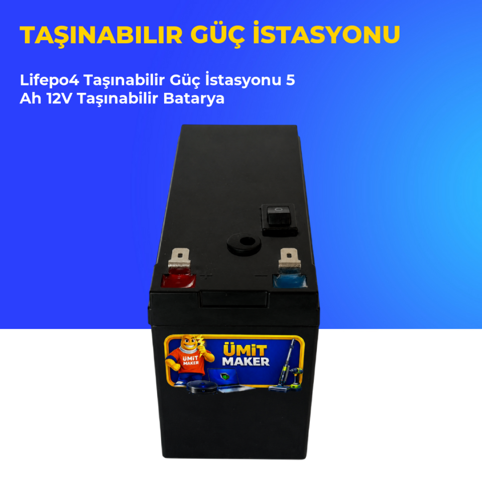 Lifepo4 Taşınabilir Güç İstasyonu 5 Ah 12V Taşınabilir Batarya