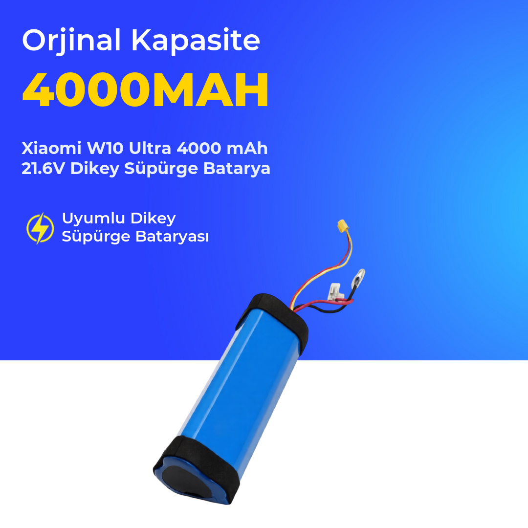Xiaomi W10 Ultra 4000 mAh 21.6V Dikey Süpürge Batarya